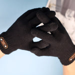 Manusi de Barbat, Flippy, Model Tricotat, Functie Touchscreen (ecran tactil), Material Acril, Manseta Elastica,