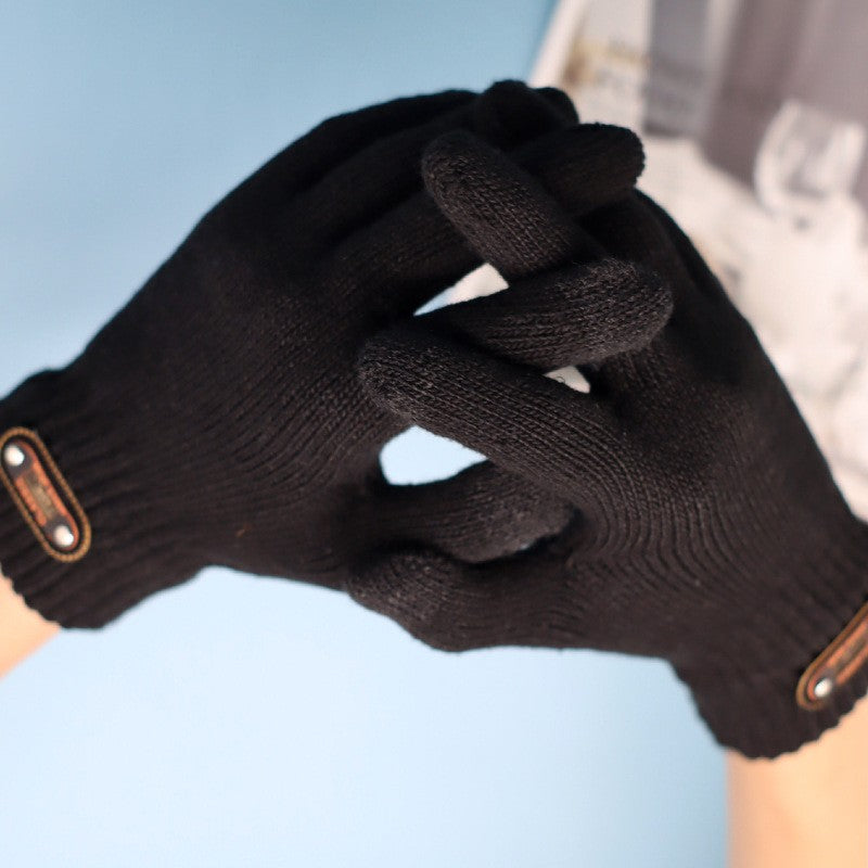 Manusi de Barbat, Flippy, Model Tricotat, Functie Touchscreen (ecran tactil), Material Acril, Manseta Elastica,