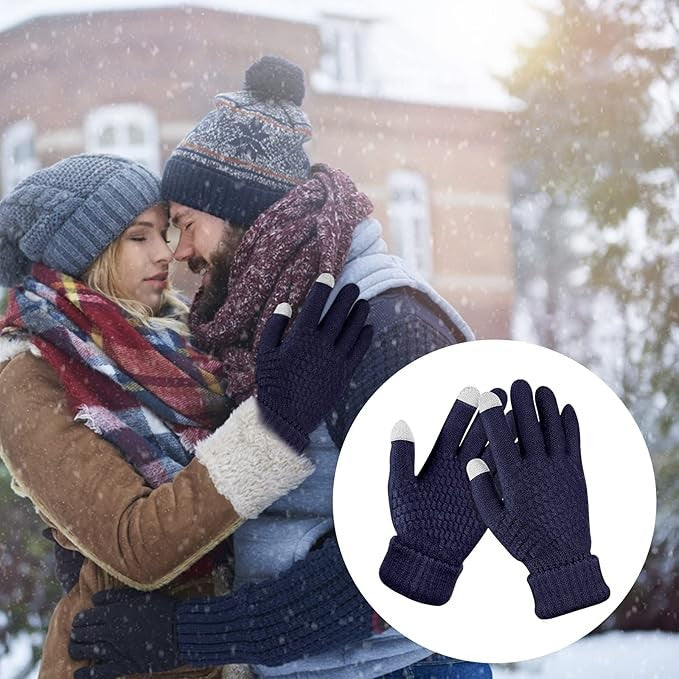 Manusi de Dama, Flippy, Functie Touchscreen (ecran tactil), Material Acril Tricotat, Manseta Elastica, Interior