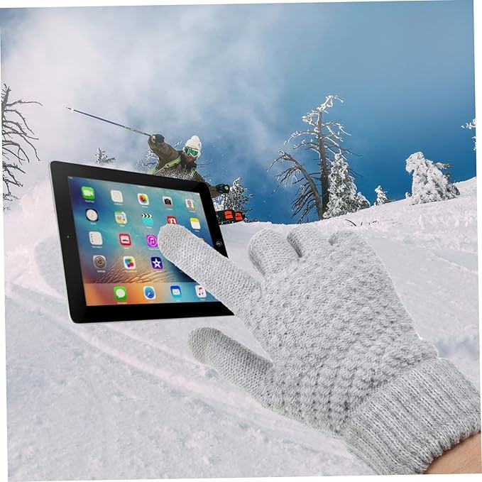 Manusi de Dama, Flippy, Functie Touchscreen (ecran tactil), Material Acril Tricotat, Manseta Elastica, Interior