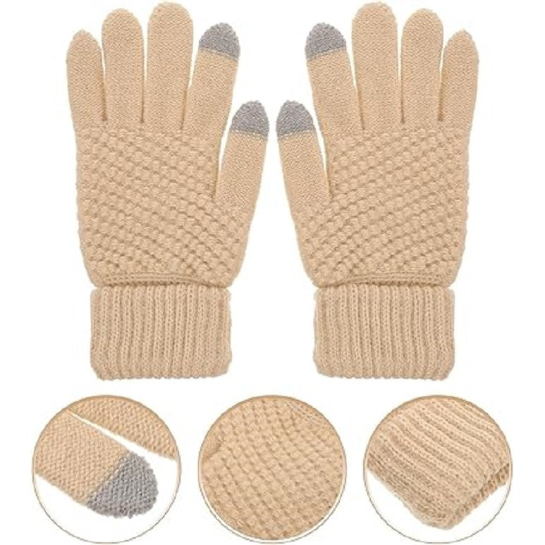Manusi de Dama, Flippy, Functie Touchscreen (ecran tactil), Material Acril Tricotat, Manseta Elastica, Interior
