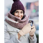 Manusi de Dama, Flippy, Functie Touchscreen (ecran tactil), Material Acril Tricotat, Manseta Elastica, Interior