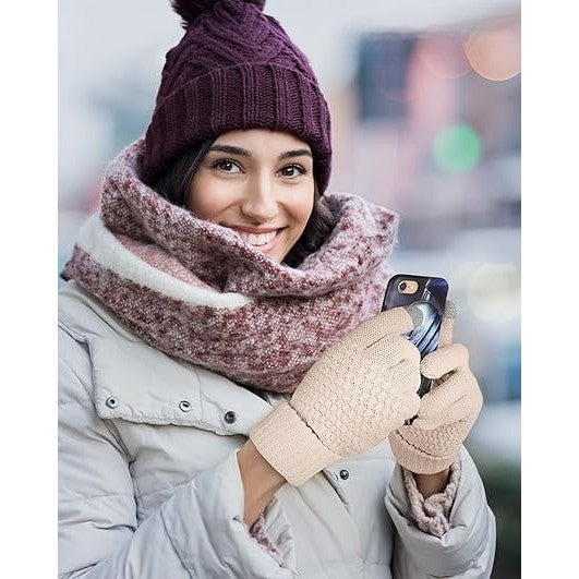 Manusi de Dama, Flippy, Functie Touchscreen (ecran tactil), Material Acril Tricotat, Manseta Elastica, Interior
