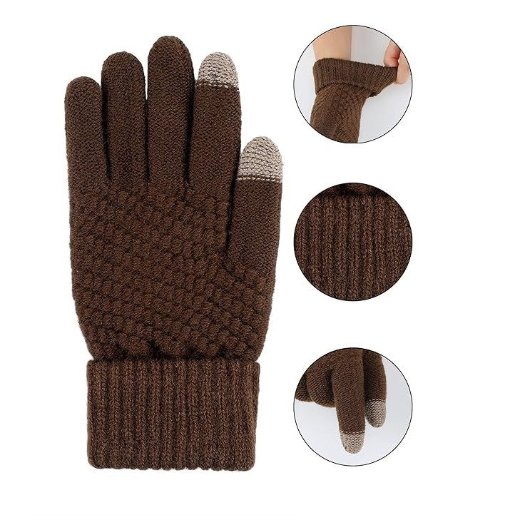 Manusi de Dama, Flippy, Functie Touchscreen (ecran tactil), Material Acril Tricotat, Manseta Elastica, Interior