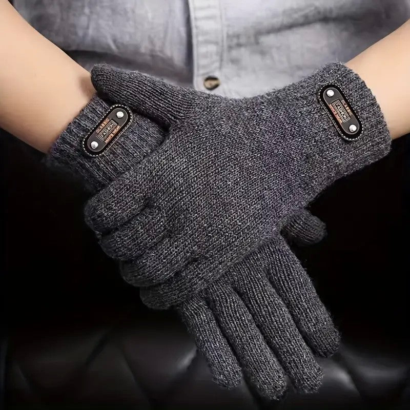 Manusi de Barbat, Flippy, Model Tricotat, Functie Touchscreen (ecran tactil), Material Acril, Manseta Elastica,