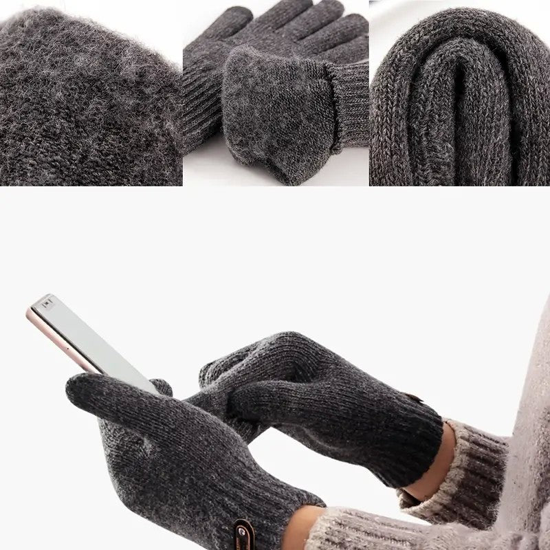 Manusi de Barbat, Flippy, Model Tricotat, Functie Touchscreen (ecran tactil), Material Acril, Manseta Elastica,