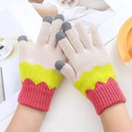 Manusi de Dama, Flippy, Model Ondulat, Functie Touchscreen (ecran tactil), Material Acril Tricotat, Manseta Elastica,