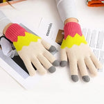 Manusi de Dama, Flippy, Model Ondulat, Functie Touchscreen (ecran tactil), Material Acril Tricotat, Manseta Elastica,