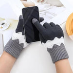 Manusi de Dama, Flippy, Model Ondulat, Functie Touchscreen (ecran tactil), Material Acril Tricotat, Manseta Elastica,