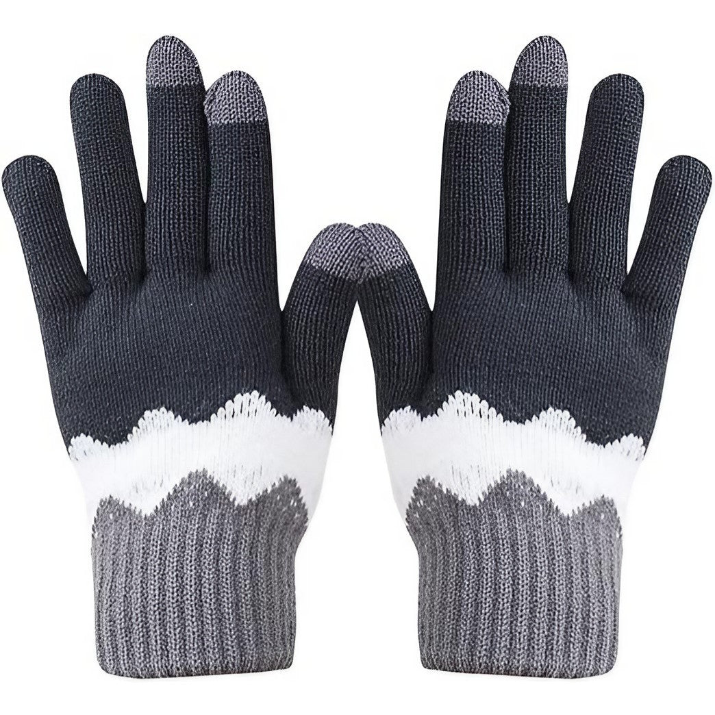 Manusi de Dama, Flippy, Model Ondulat, Functie Touchscreen (ecran tactil), Material Acril Tricotat, Manseta Elastica,