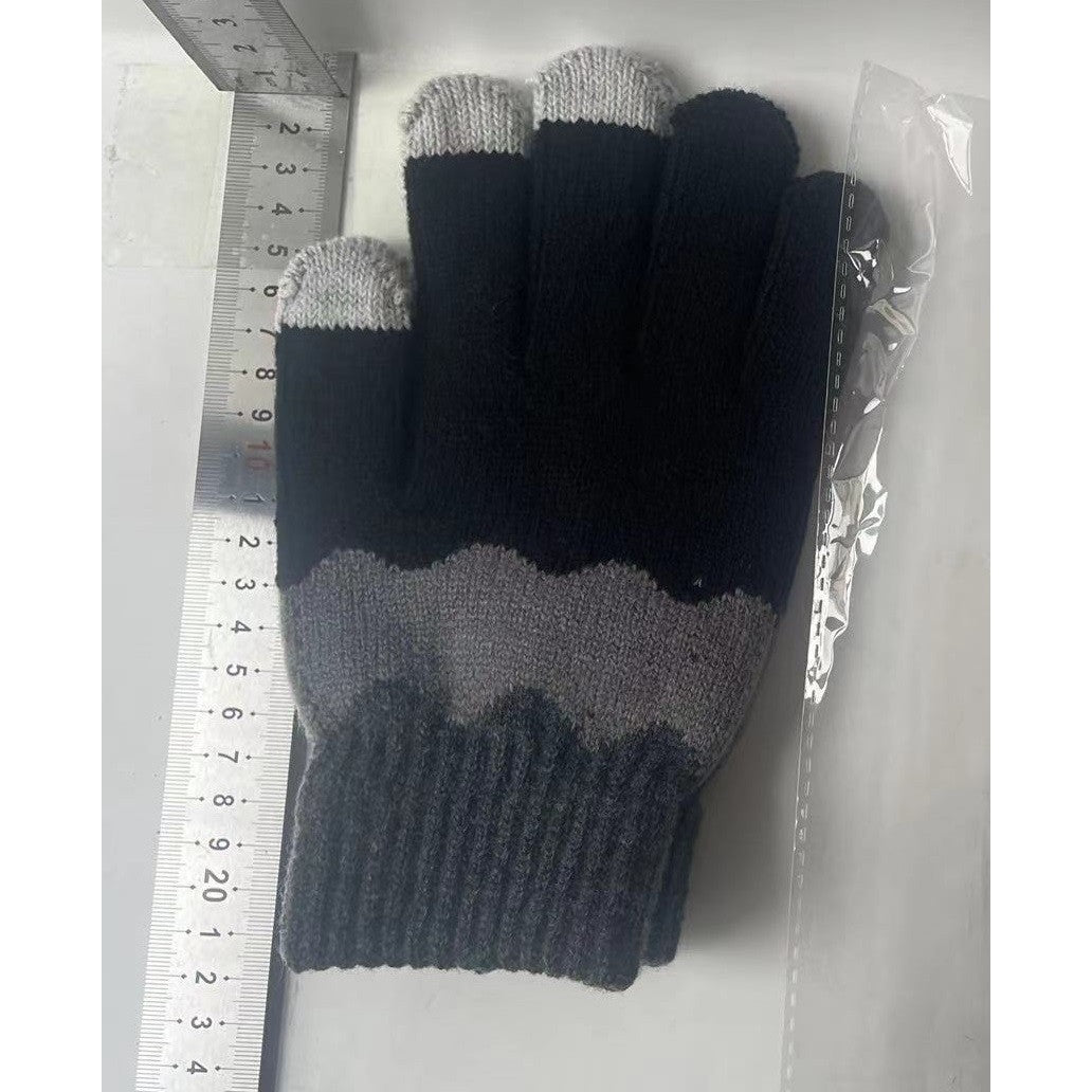 Manusi de Dama, Flippy, Model Ondulat, Functie Touchscreen (ecran tactil), Material Acril Tricotat, Manseta Elastica,