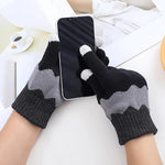 Manusi de Dama, Flippy, Model Ondulat, Functie Touchscreen (ecran tactil), Material Acril Tricotat, Manseta Elastica,