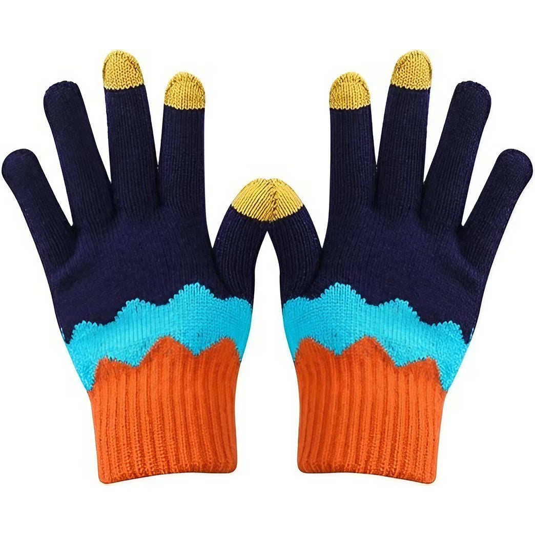 Manusi de Dama, Flippy, Model Ondulat, Functie Touchscreen (ecran tactil), Material Acril Tricotat, Manseta Elastica,