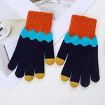 Manusi de Dama, Flippy, Model Ondulat, Functie Touchscreen (ecran tactil), Material Acril Tricotat, Manseta Elastica,