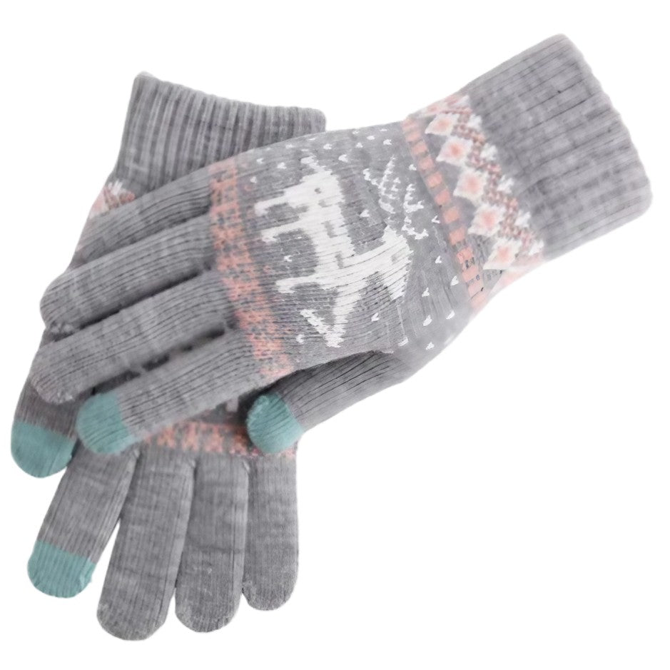 Manusi de Dama, Flippy, Model Ren, Functie Touchscreen (ecran tactil), Material Acril Tricotat, Manseta Elastica,
