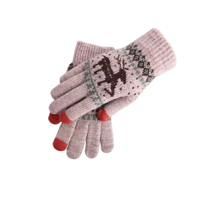 Manusi de Dama, Flippy, Model Ren, Functie Touchscreen (ecran tactil), Material Acril Tricotat, Manseta Elastica,