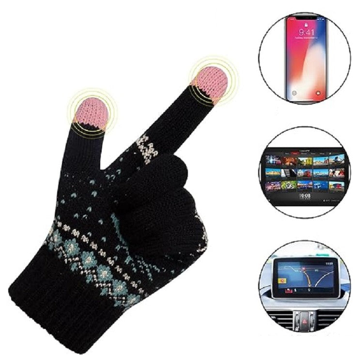 Manusi de Dama, Flippy, Model Ren, Functie Touchscreen (ecran tactil), Material Acril Tricotat, Manseta Elastica,