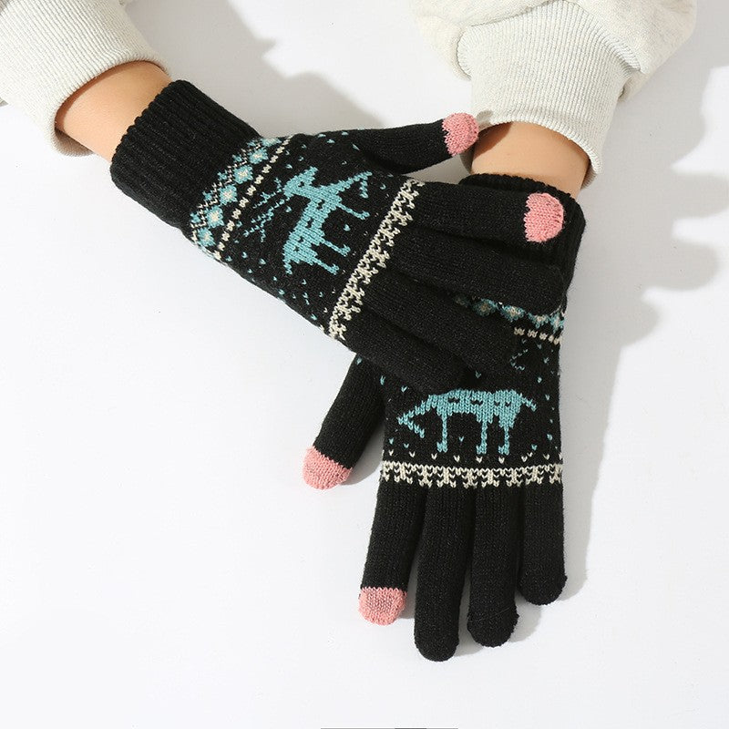 Manusi de Dama, Flippy, Model Ren, Functie Touchscreen (ecran tactil), Material Acril Tricotat, Manseta Elastica,