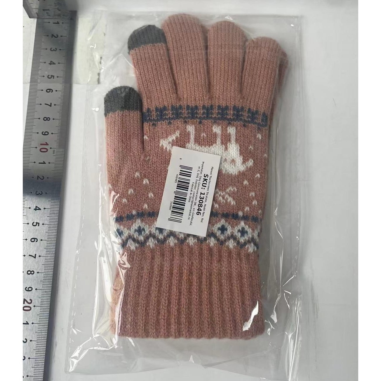 Manusi de Dama, Flippy, Model Ren, Functie Touchscreen (ecran tactil), Material Acril Tricotat, Manseta Elastica,
