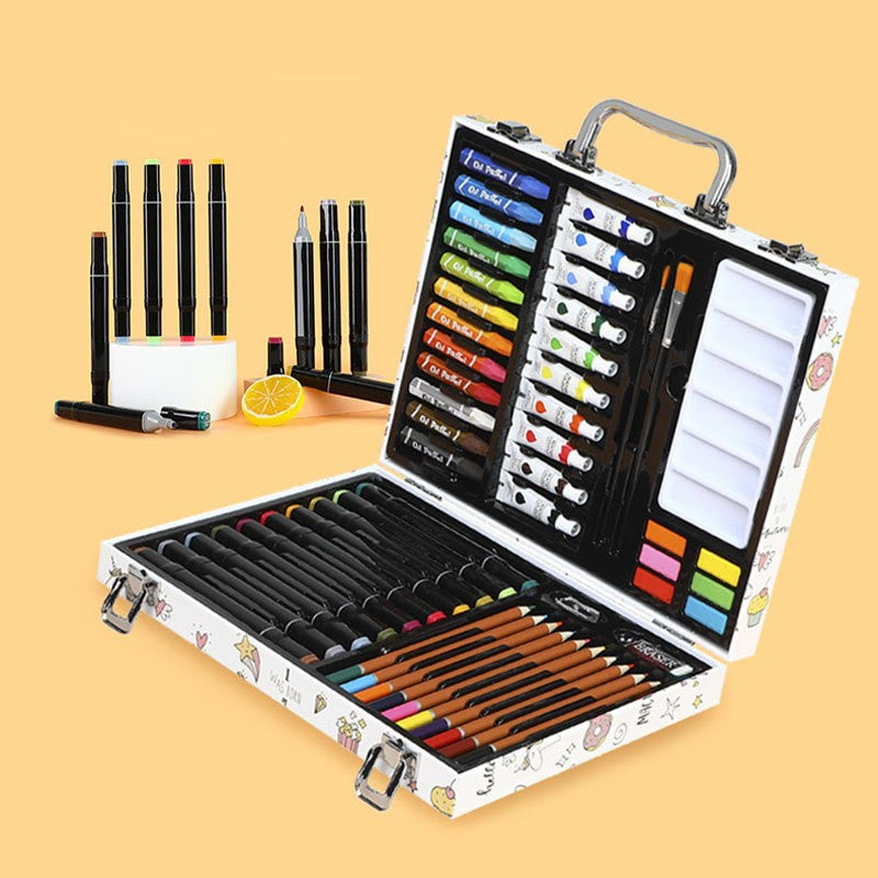 Set 53 Piese pentru Desen si Pictura, Flippy, Tip Servieta, Model Unicorni, 30 x 24 x 5.4 cm, Multicolor