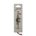 Martisor Bratara cu Snur Alb Rosu Reglabil, Jolie, Model Potcoava Multicolora cu Buburuza, Jolie