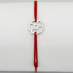 Bratara Argint 925 pentru Dama, Jolie, Model Floare in Contur, Martisor Bratara de 1 Martie, Pandativ Argintiu cu Snur