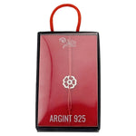 Bratara Argint 925 pentru Dama, Jolie, Model Floare in Contur, Martisor Bratara de 1 Martie, Pandativ Argintiu cu Snur