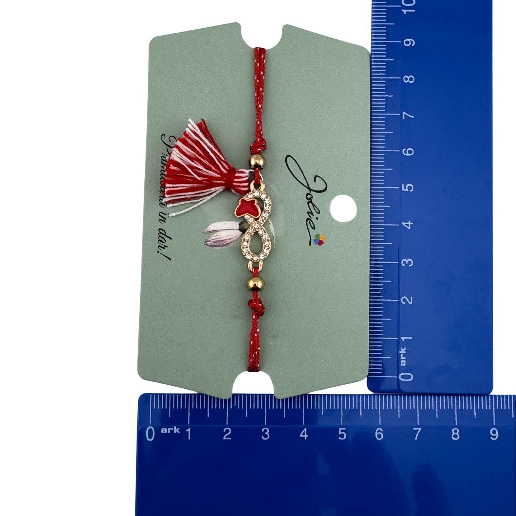 Martisor Bratara Ciucure, Jolie, Snur Rosu Reglabil, cu Pandantiv, Model Infinit Fluturas
