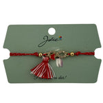 Martisor Bratara Ciucure, Jolie, Snur Rosu Reglabil, cu Pandantiv, Model Infinit Fluturas