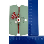 Martisor Bratara Ciucure, Jolie, Snur Rosu Reglabil, cu Pandantiv, Model Inima
