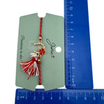 Martisor Bratara Ciucure, Jolie, Snur Rosu Reglabil, cu Pandantiv, Model Potcoava