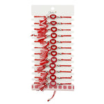 Martisor Bratara cu Ciucure pentru Dama, Jolie, Model Cerc cu Inima, Set 12 bucati, Pandativ din Inox, Snur Reglabil,