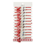 Martisor Bratara cu Ciucure pentru Dama, Jolie, Model Fluture cu Pietre Colorate, Set 12 bucati, Pandativ din Inox,