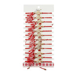 Martisor Bratara cu Ciucure pentru Dama, Jolie, Model Inima cu Margareta, Set 12 bucati, Pandativ din Inox cu Pietre,