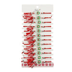 Martisor Bratara cu Ciucure pentru Dama, Jolie, Model Potcoava cu Buburuza in Cerc, Set 12 bucati, Pandativ din Inox cu