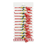 Martisor Bratara cu Ciucure pentru Dama, Jolie, Model Trifoi Colorat, Set 12 bucati, Pandativ din Inox, Snur Reglabil,