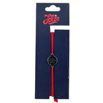 Martisor Bratara din Inox pentru Copii, Jolie, Textil si Inox, Snur Rosu, Model Banut, Argintiu