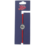 Martisor Bratara din Inox pentru Copii, Jolie, Textil si Inox, Snur Rosu, Model Banut, Argintiu