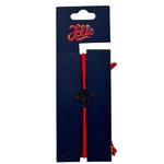 Martisor Bratara din Inox pentru Copii, Jolie, Textil si Inox, Snur Rosu, Model Copac, Argintiu