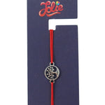 Martisor Bratara din Inox pentru Copii, Jolie, Textil si Inox, Snur Rosu, Model Copacul Vietii, Argintiu