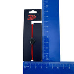 Martisor Bratara din Inox pentru Copii, Jolie, Textil si Inox, Snur Rosu, Model Inimioare, Argintiu