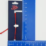 Martisor Bratara Inox pentru Copii, Jolie, Model Inger, din Inox si Metal Inox, Snur Rosu, Argintiu