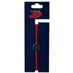 Martisor Bratara din Inox pentru Copii, Jolie, Textil si Inox, Snur Rosu, Model Floare, Argintiu
