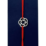 Martisor Bratara Inox pentru Copii, Jolie, Model Stea in floare, din Inox si Metal Inox, Snur Rosu, Argintiu