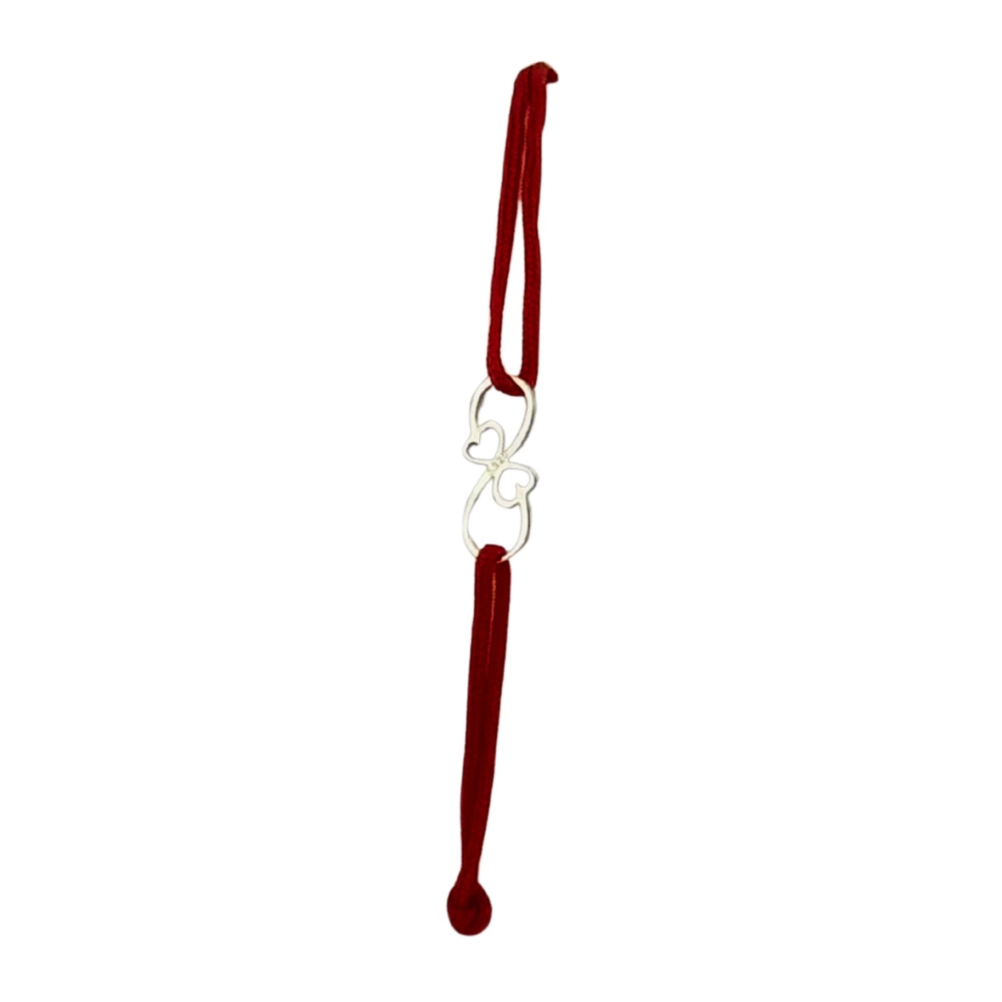 Martisor Bratara, Jolie, Argint 925, Model Infinit, Snur Rosu Reglabil, Fara Pietre, Argintiu