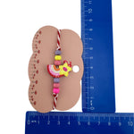 Martisor Bratara Multicolora pentru Copii, Jolie, din Lemn si Textil, Model Steluta Curcubeu