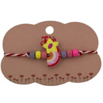 Martisor Bratara Multicolora pentru Copii, Jolie, din Lemn si Textil, Model Steluta Curcubeu
