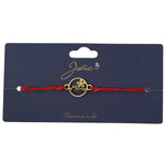 Martisor Bratara Primavara, Textil si Inox, Jolie, Snur Rosu, Model Mama, Auriu