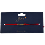 Martisor Bratara Primavara, Textil si Inox, Jolie, Snur Rosu, Model Scris Mama, Auriu