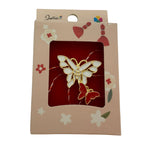 Martisor Brosa Mica in Cutie, Jolie, Dimensiune Brosa 2.5-3cm, Material Metal, Model Fluturi, Cutie Roz